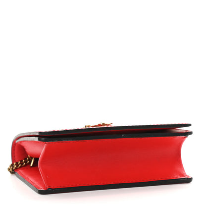 Versace Vitello Mini Virtus Chain Clutch Red 4 of 8