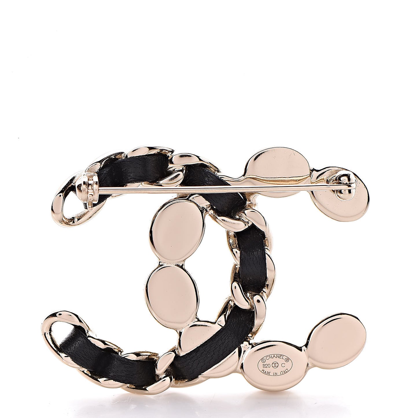 Lambskin Beads CC Brooch Black Multicolor