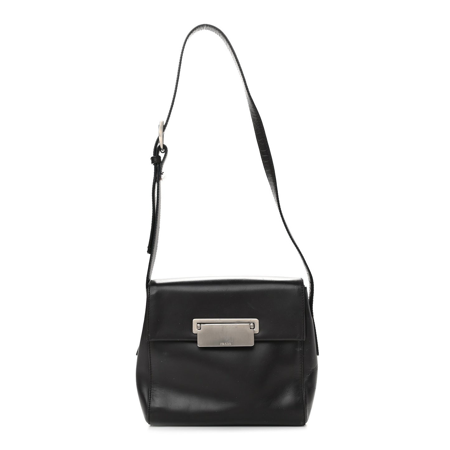 Soft Calfskin Flap Crossbody Bag Black