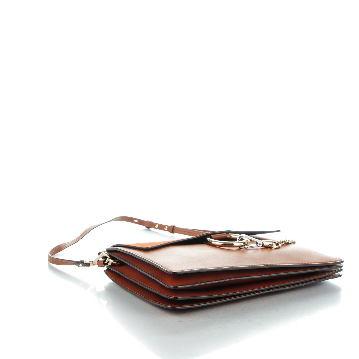 Suede Calfskin Medium Faye Shoulder Bag Tobacco
