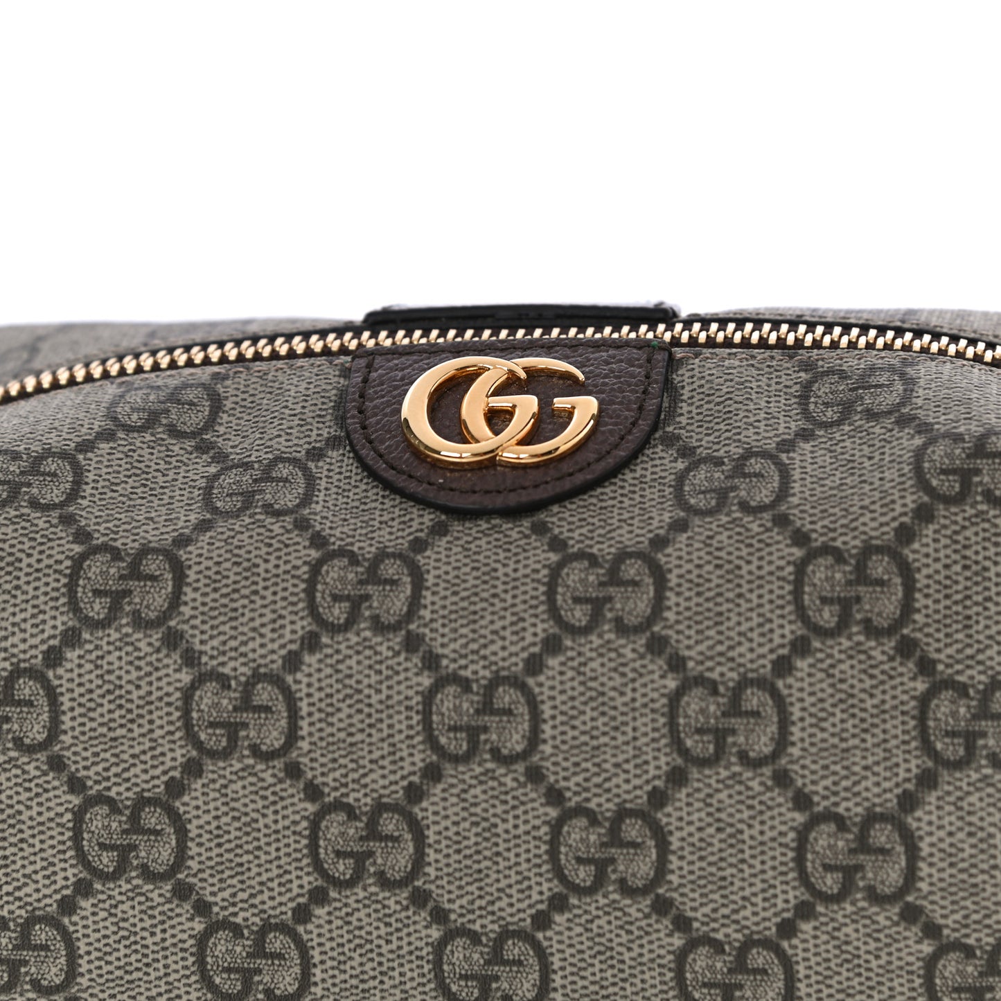 Soft GG Supreme Monogram Calfskin Medium Ophidia Cosmetic Case Beige Ebony New Acero