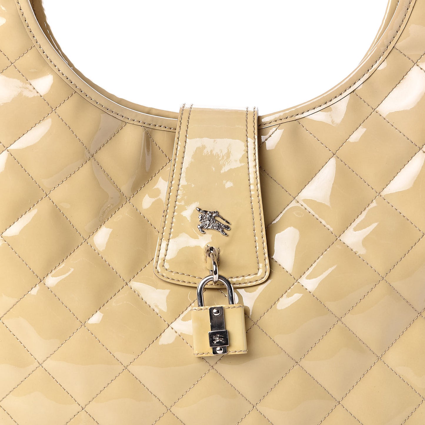 Patent Quilted Brook Hobo Beige