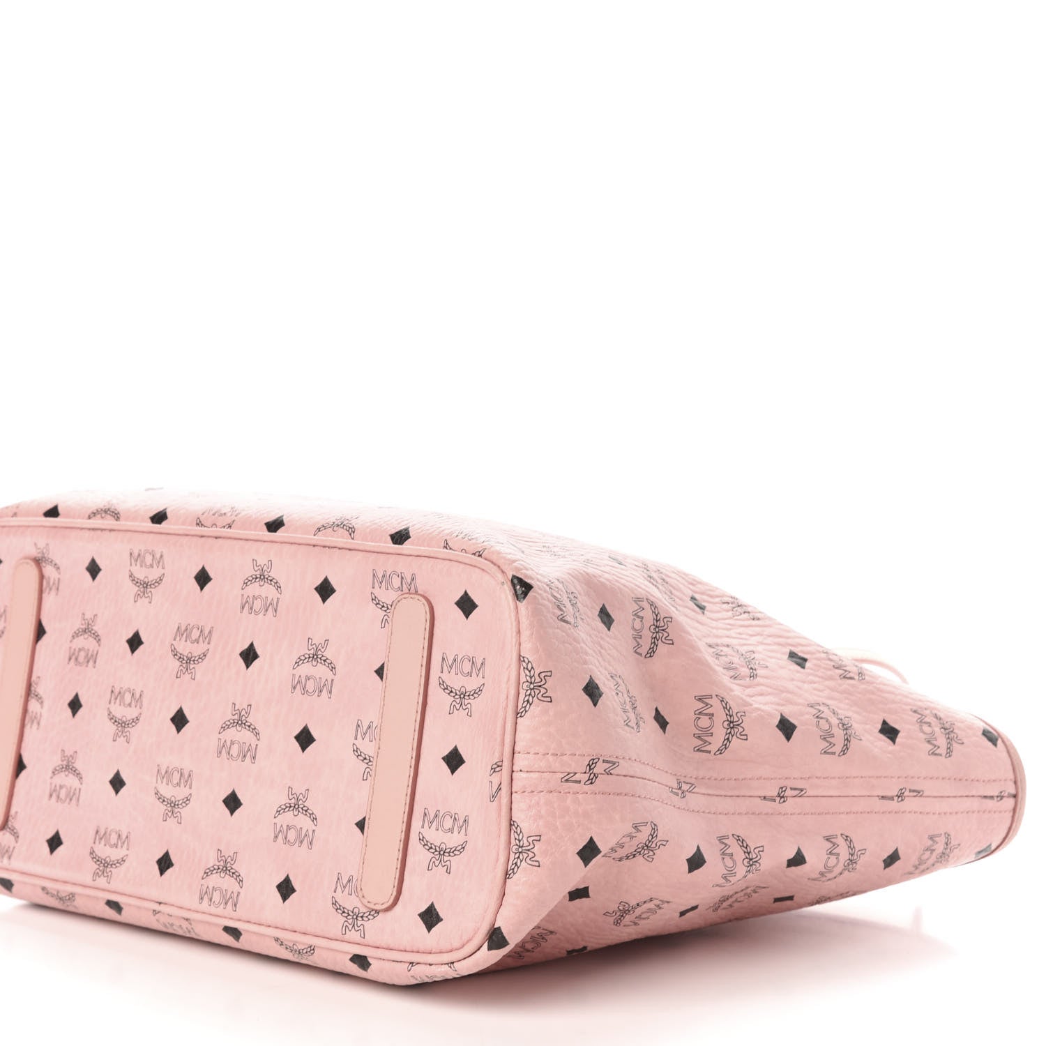 MCM Visetos Medium Rabbit Top Zip Shopper Tote Light Pink 9 of 10