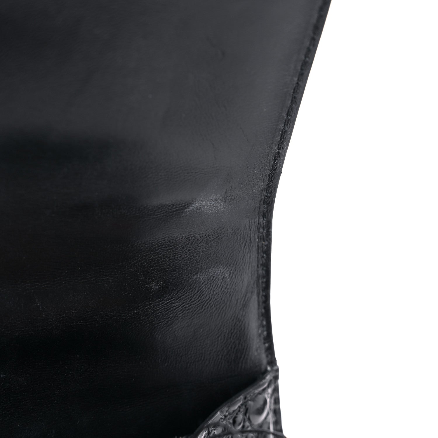 Balenciaga Shiny Calfskin Monochrome Crocodile Embossed Small Hourglass Top Handle Bag Black 10 of 16