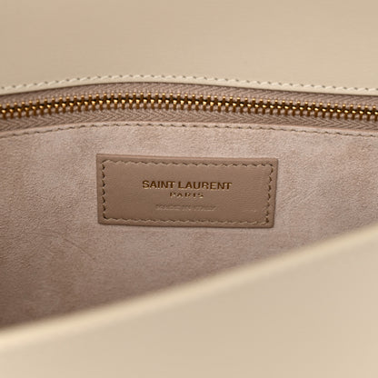 Saint Laurent Smooth Calfskin Le Carre Satchel Dark Beige 6 of 10