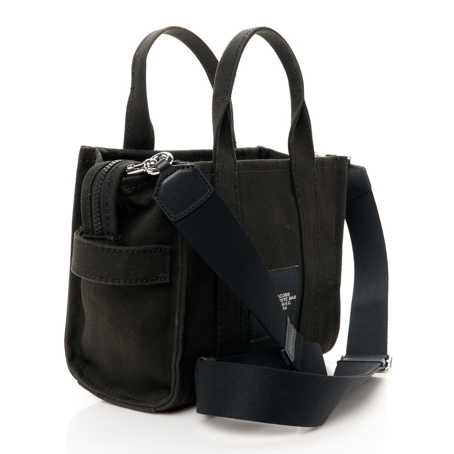 Cotton Canvas Small The Traveler Tote Bag Black