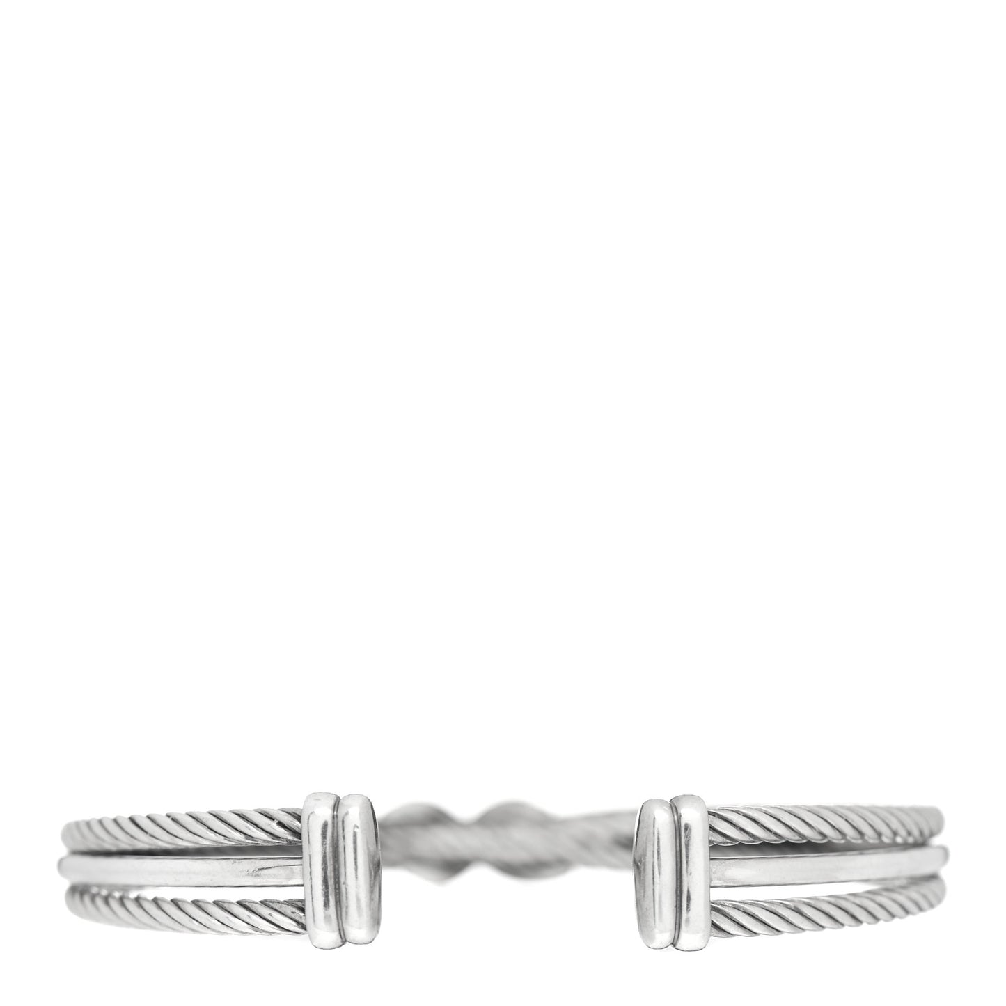 Sterling Silver Diamond 7mm Crossover X Bracelet