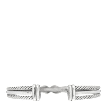 David Yurman Sterling Silver Diamond 7mm Crossover X Bracelet 3 of 4
