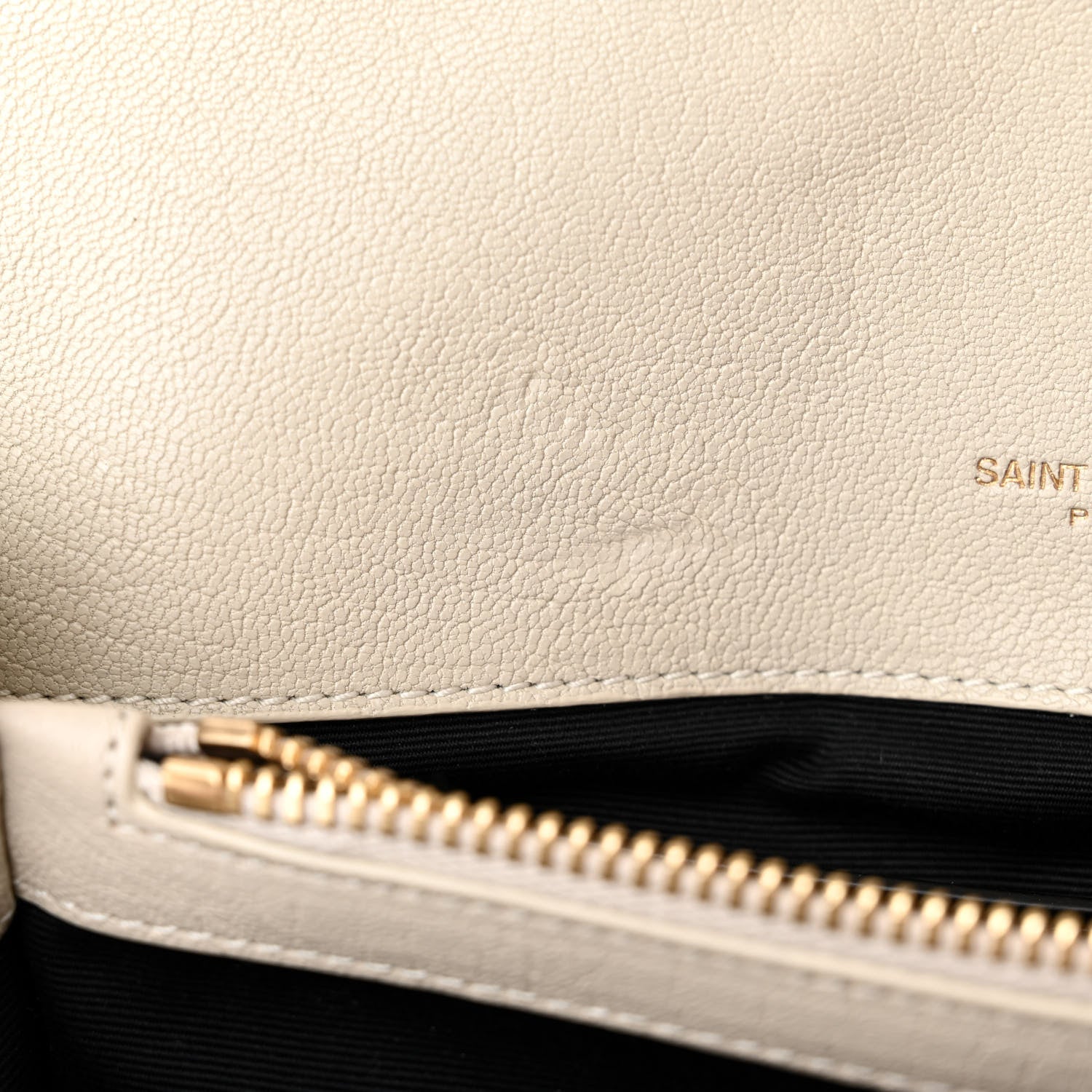 Saint Laurent Sheepskin Matelasse Chevron Monogram Medium College Bag Crema Soft 7 of 10