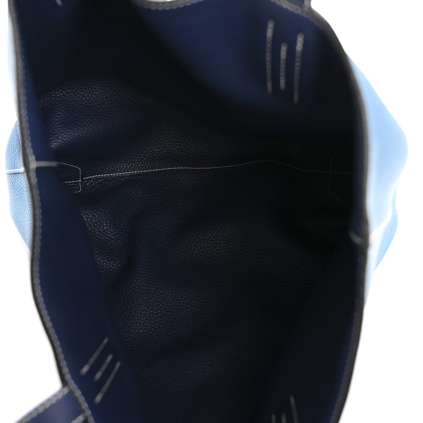 Taurillon Clemence Double Sens 45 Reversible Tote Bleu Izmir Bleu Saphir