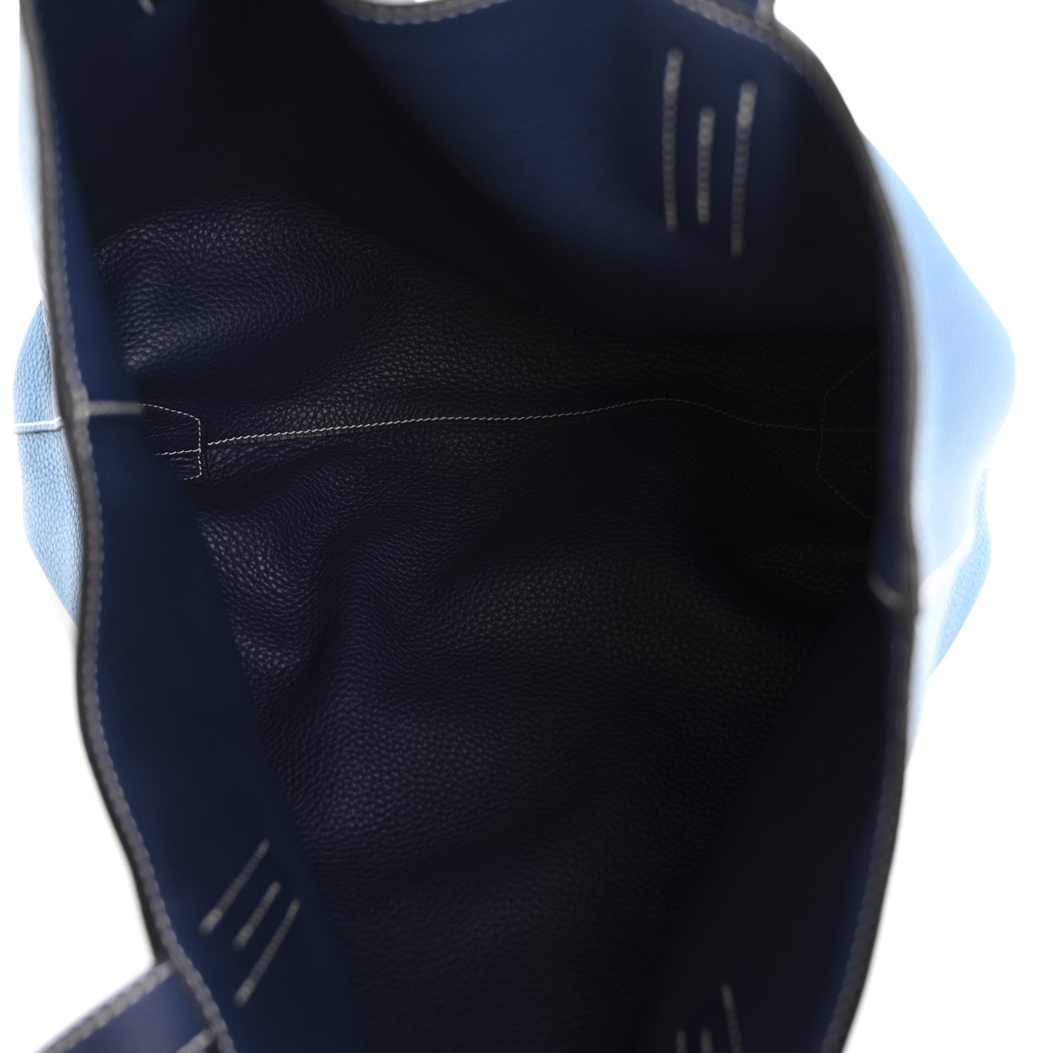 Hermes Taurillon Clemence Double Sens 45 Reversible Tote Bleu Izmir Bleu Saphir 8 of 21