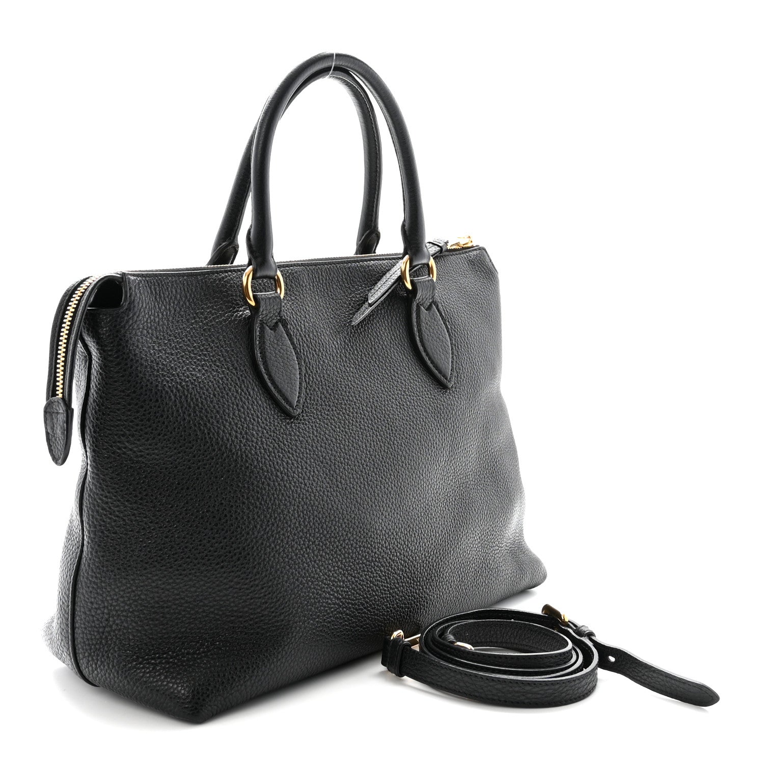 Prada Vitello Phenix Tote Black 3 of 9