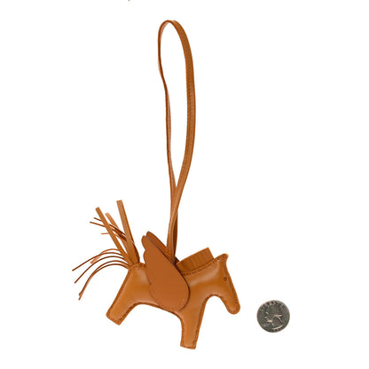 Hermes Milo Lambskin Grigri Rodeo Pegase Horse Bag Charm PM Sesame 2 of 5