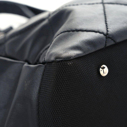 Chanel Coated Canvas Quilted Large Paris Biarritz Tote Black 6 of 14
