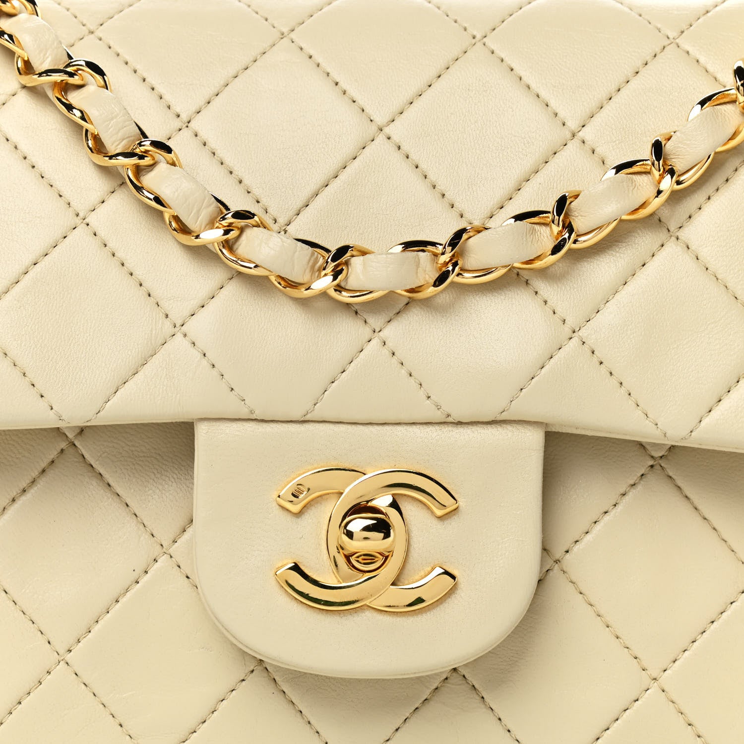 Chanel Lambskin Quilted Small Double Flap Beige 8 of 10