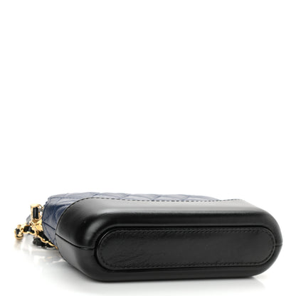 Chanel Aged Calfskin Quilted Small Gabrielle Clutch With Chain Navy Black 5 of 13