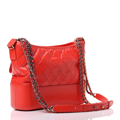 Chanel Aged Calfskin Quilted Medium Gabrielle Hobo Red 2 of 9