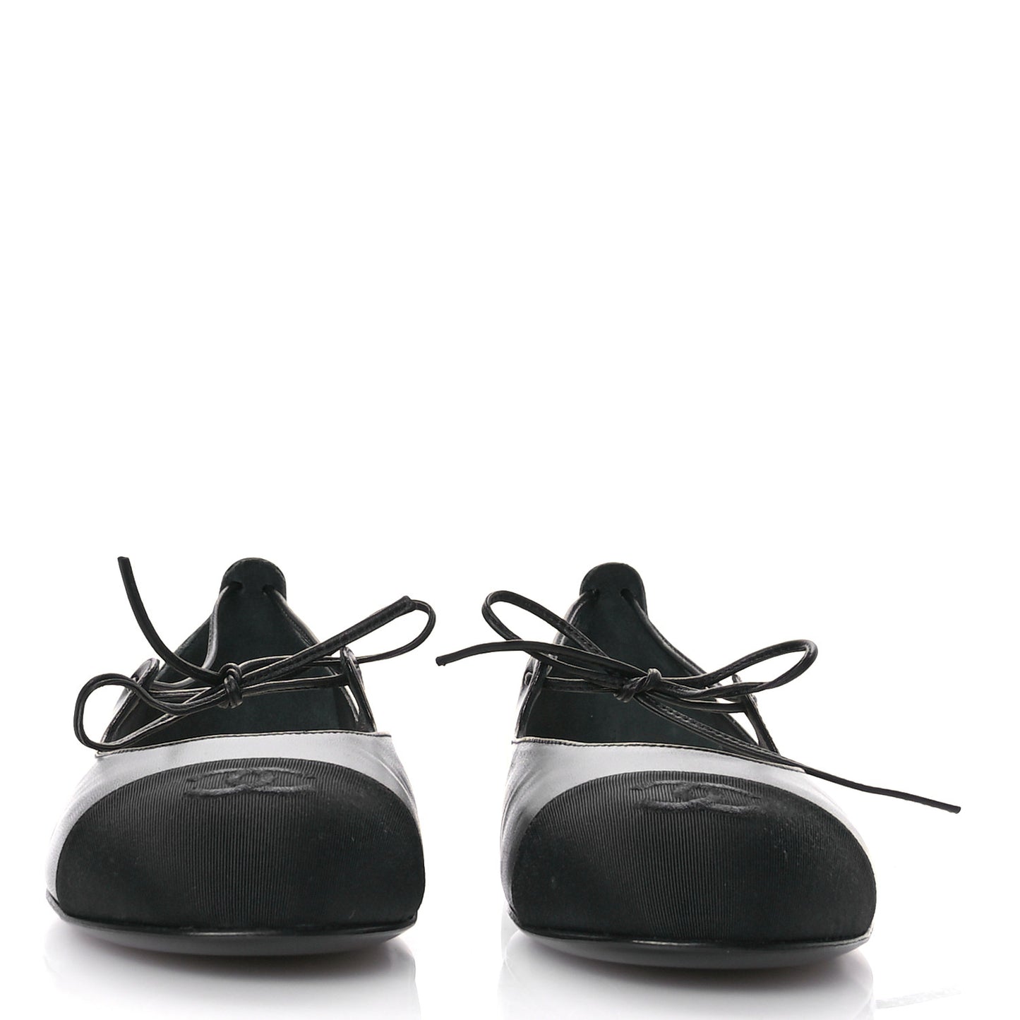 Lambskin Grosgrain Mary Jane Flats 38.5 Black