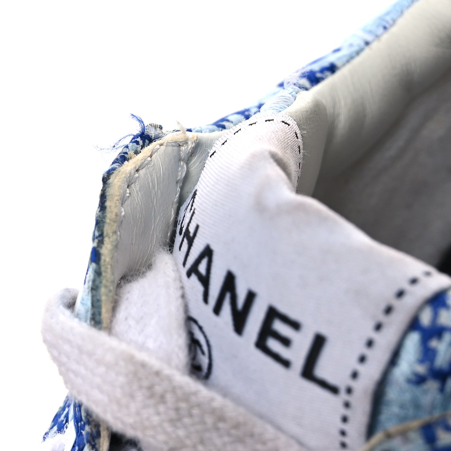Chanel Tweed CC Sneakers 36.5 Blue White 11 of 16