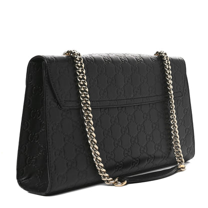 Gucci Guccissima Medium Emily Chain Shoulder Bag Black 3 of 11