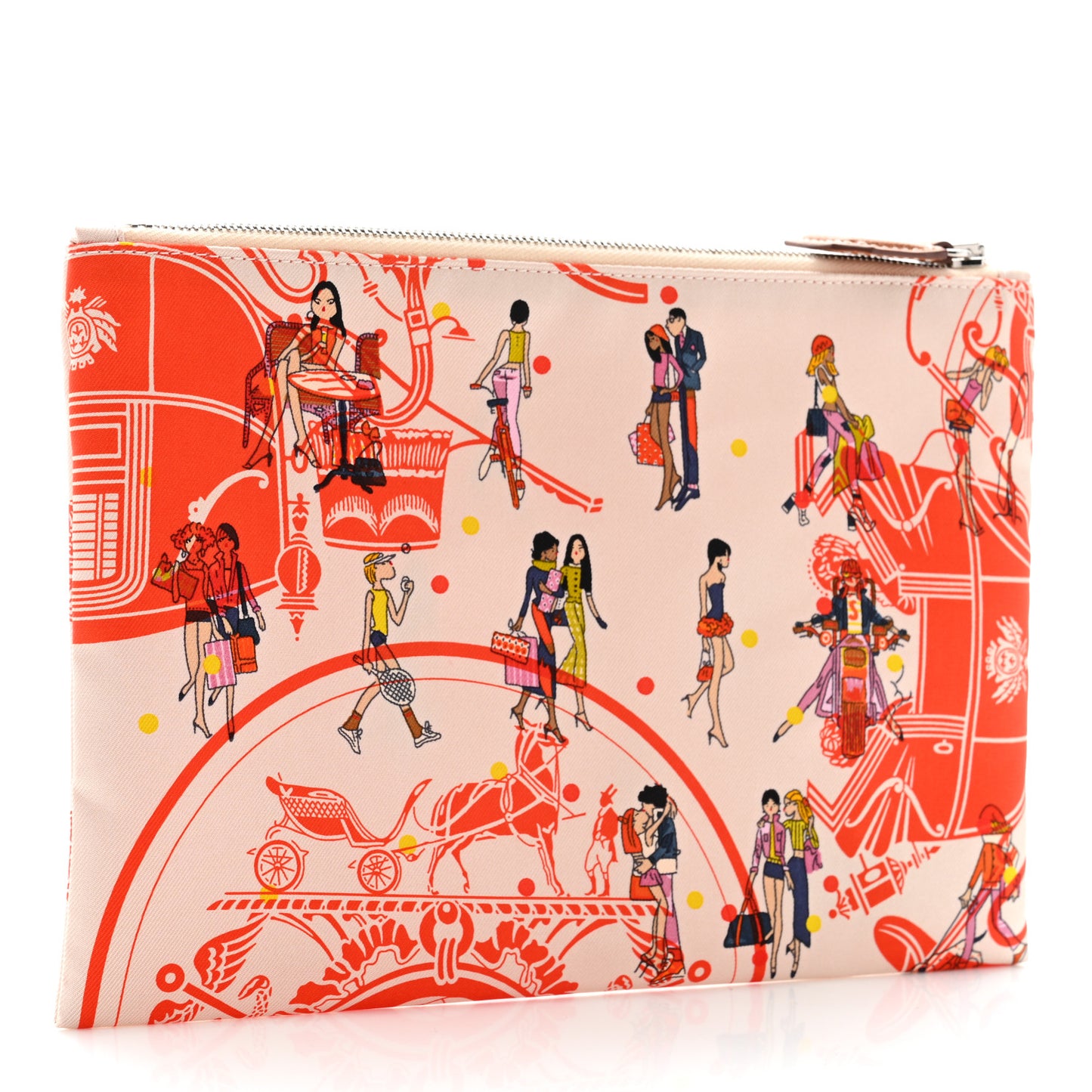 Technical Silk Ex-Libris Les Parisiennes Silky Pocket Cosmetic Case Geranium Nata Gold