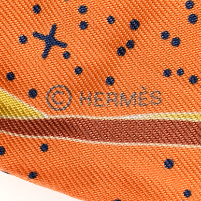 Hermes Silk Space Derby Twilly Orange Jaune Bleu 4 of 5