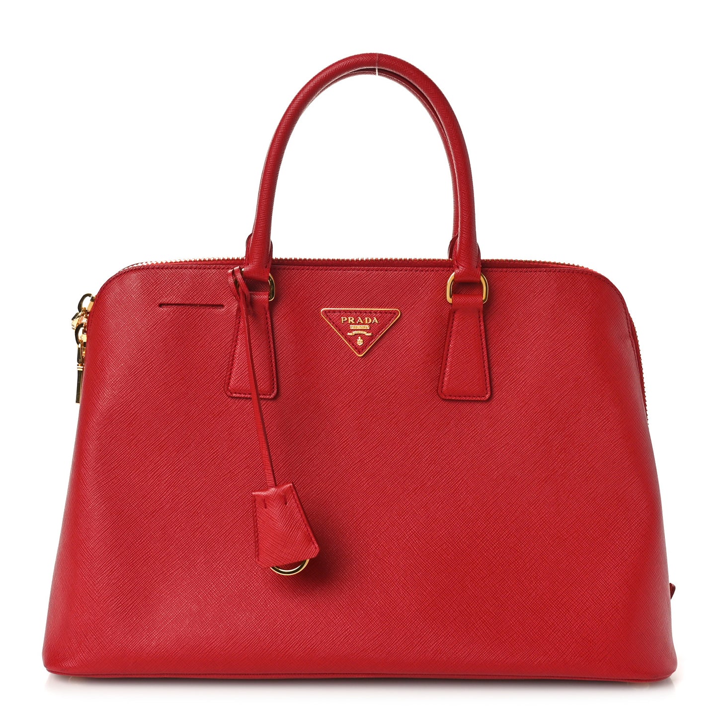 Saffiano Lux Large Promenade Tote Fuoco