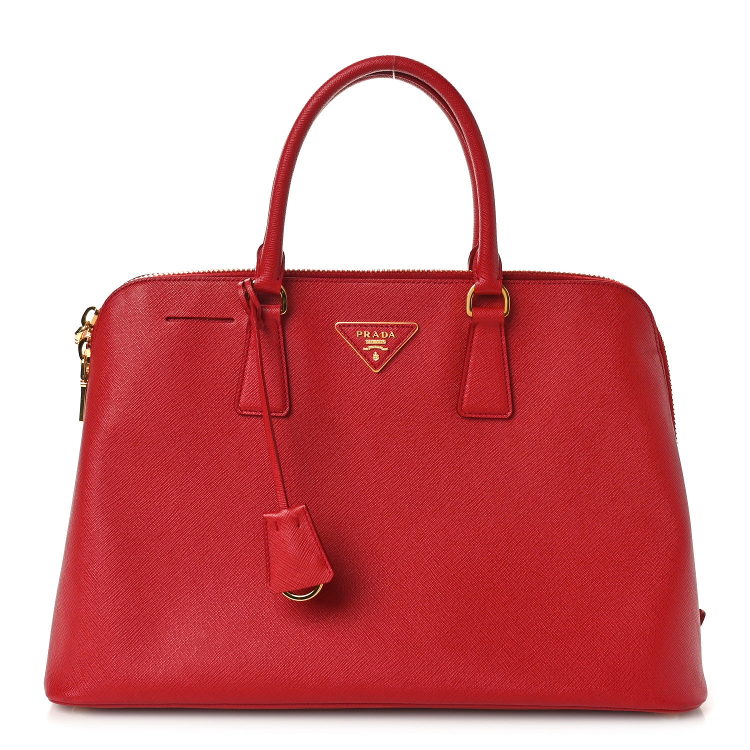 Prada Saffiano Lux Large Promenade Tote Fuoco 1 of 9