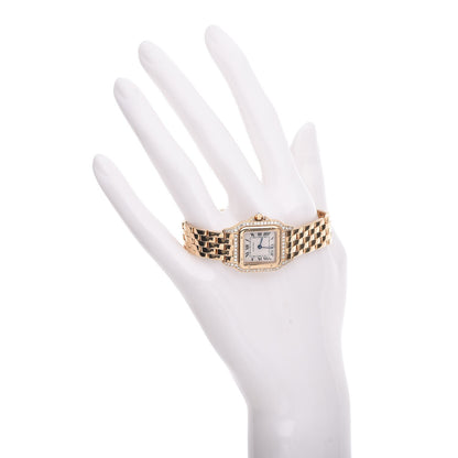 Cartier 18K Yellow Gold Diamond 22mm Panthere Quartz Watch 2 of 9