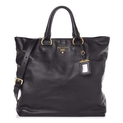 Prada Soft Calf Shopping Tote Black 1 of 9