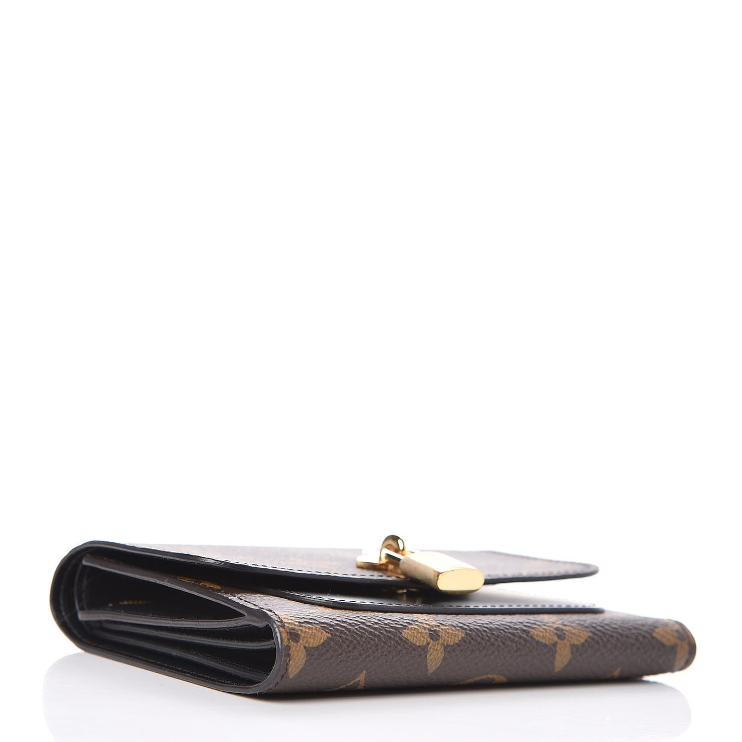 Monogram Flower Lock Compact Wallet Black