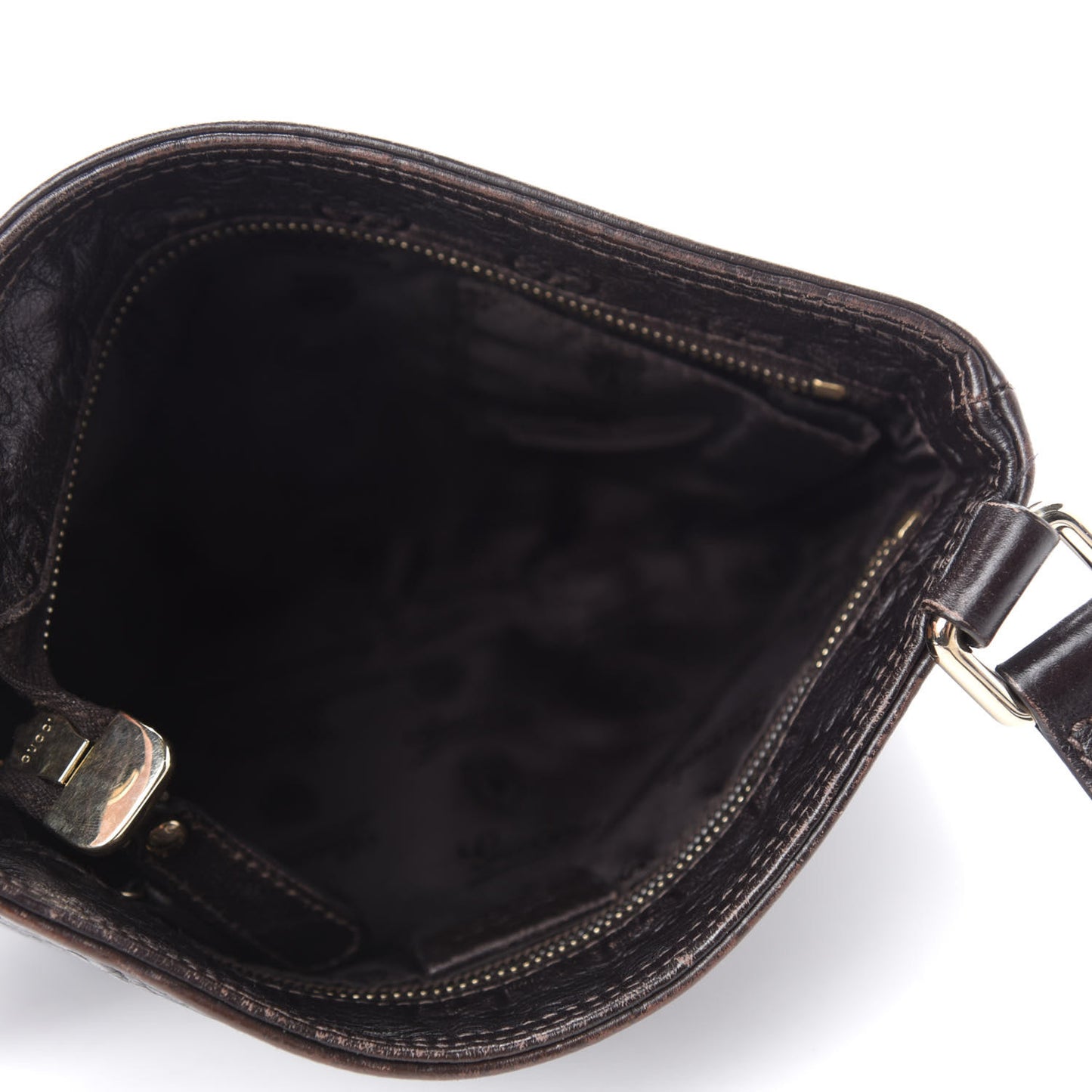 Guccissima Small Flat Messenger Bag Dark Brown