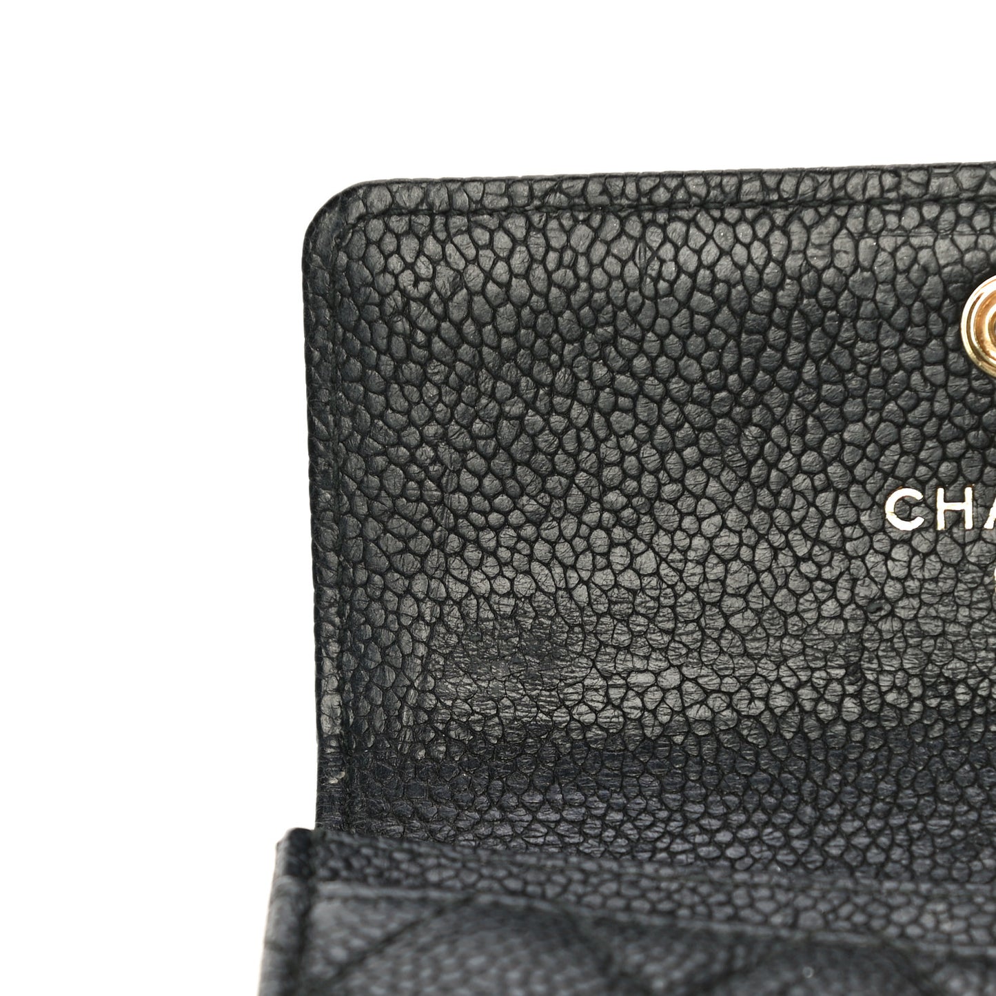 Caviar Quilted Boy Flap Card Holder Black