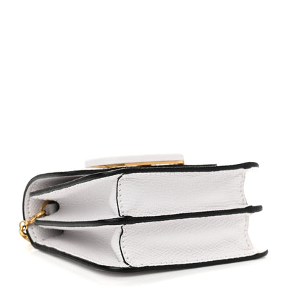 Valentino Garavani Grainy Calfskin Vlogo Compact Wallet with Chain Optic White 3 of 9