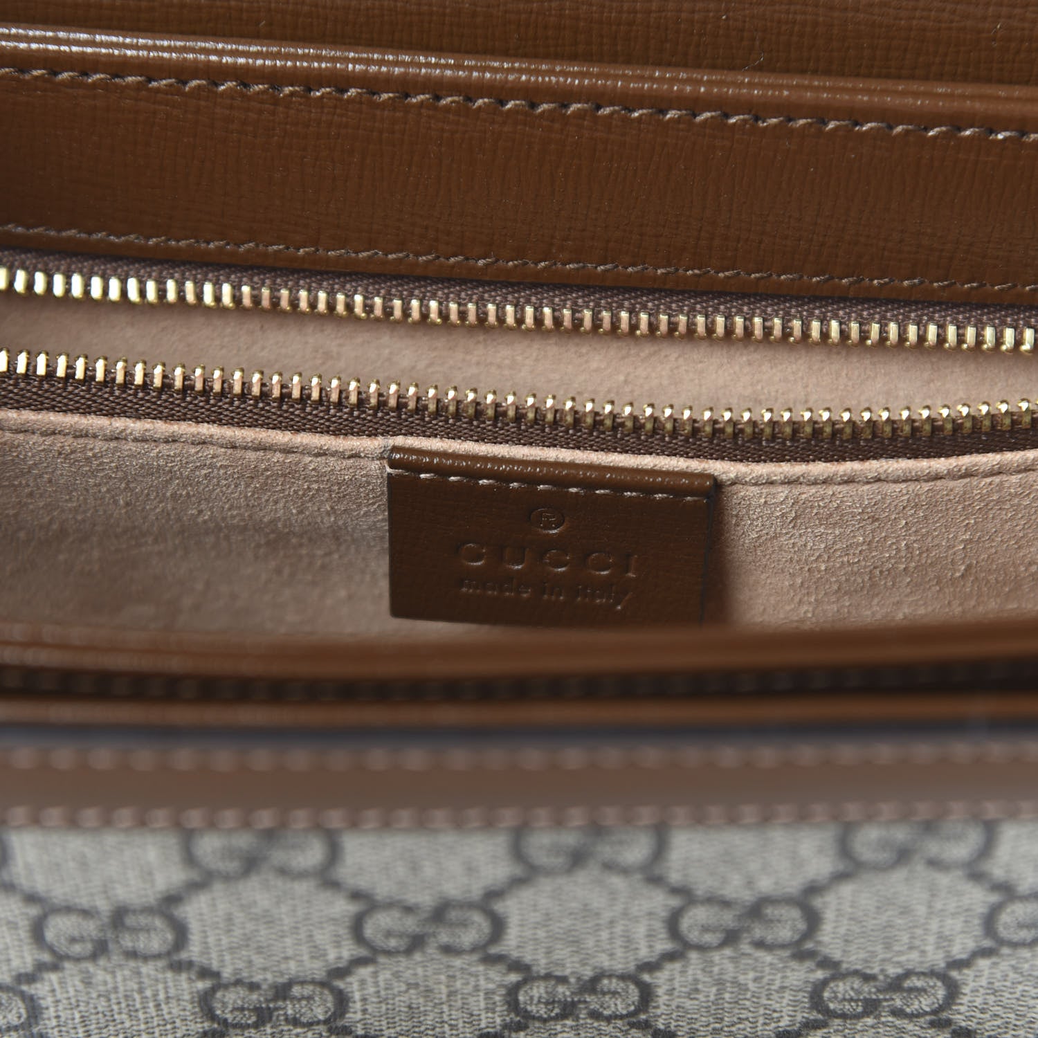 Gucci GG Supreme Monogram Horsebit 1955 Shoulder Bag Beige Brown Sugar 8 of 10