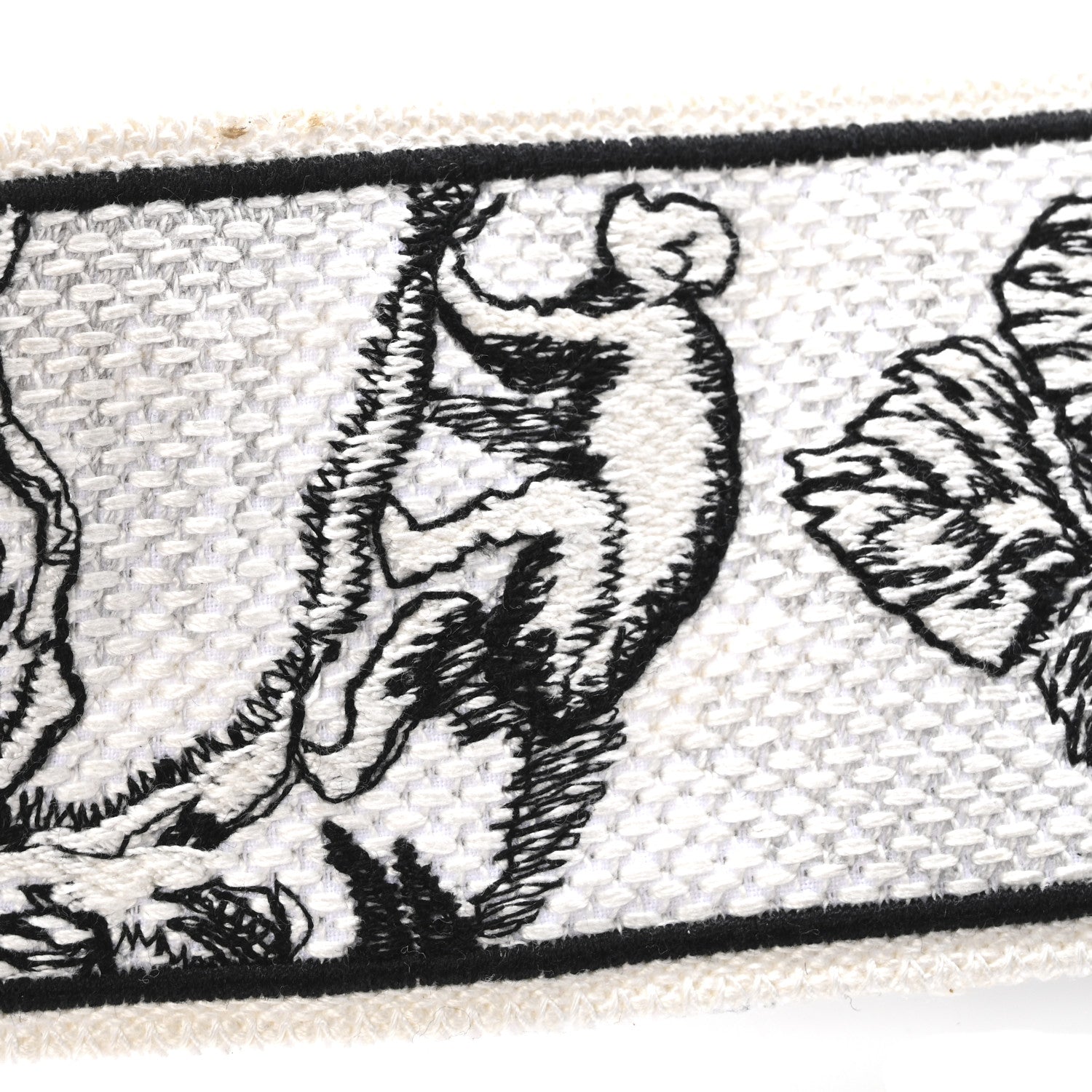 Christian Dior Canvas Embroidered Toile De Jouy Voyage Shoulder Strap White Black 6 of 7