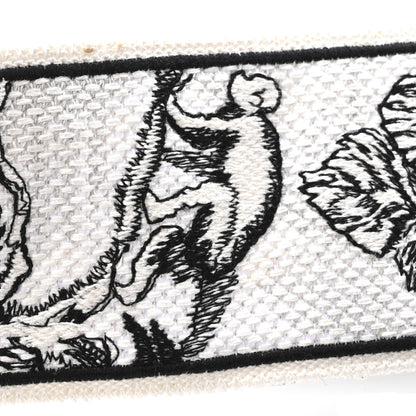 Christian Dior Canvas Embroidered Toile De Jouy Voyage Shoulder Strap White Black 6 of 7