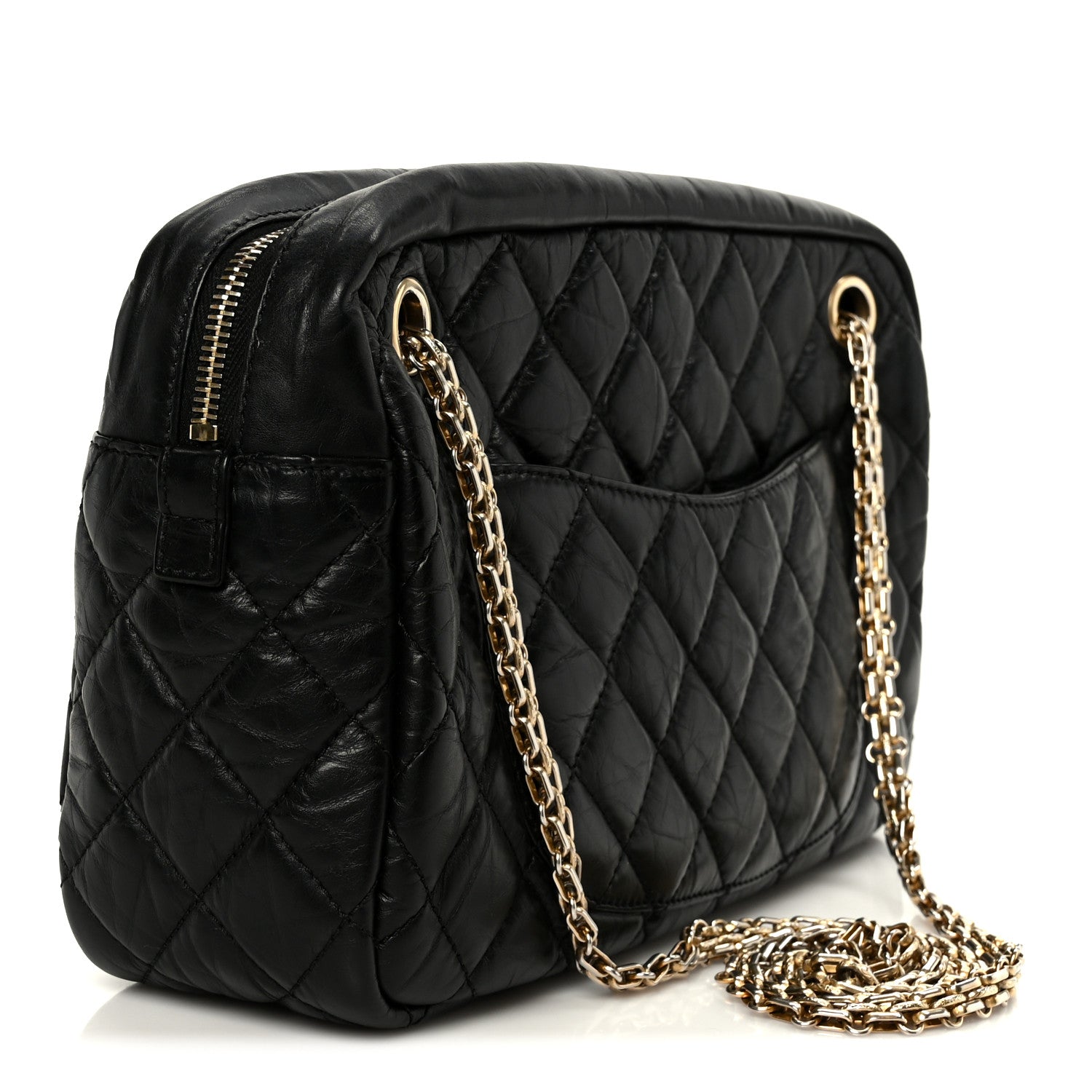 Chanel Aged Calfskin Quilted Medium Reissue Camera Case Black 3 of 11