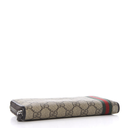 Gucci GG Supreme Monogram Web Zip Around Wallet Brown 3 of 7