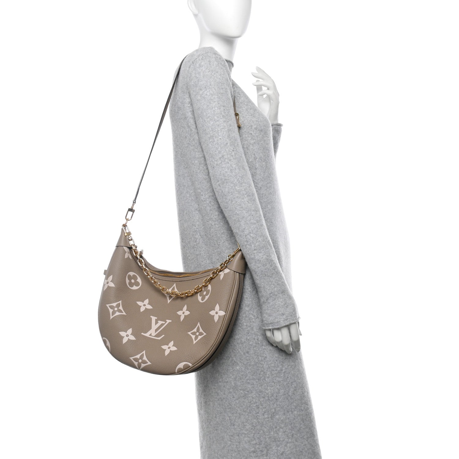 Louis Vuitton Empreinte Monogram Giant Loop Hobo Dove Gray Cream 2 of 11