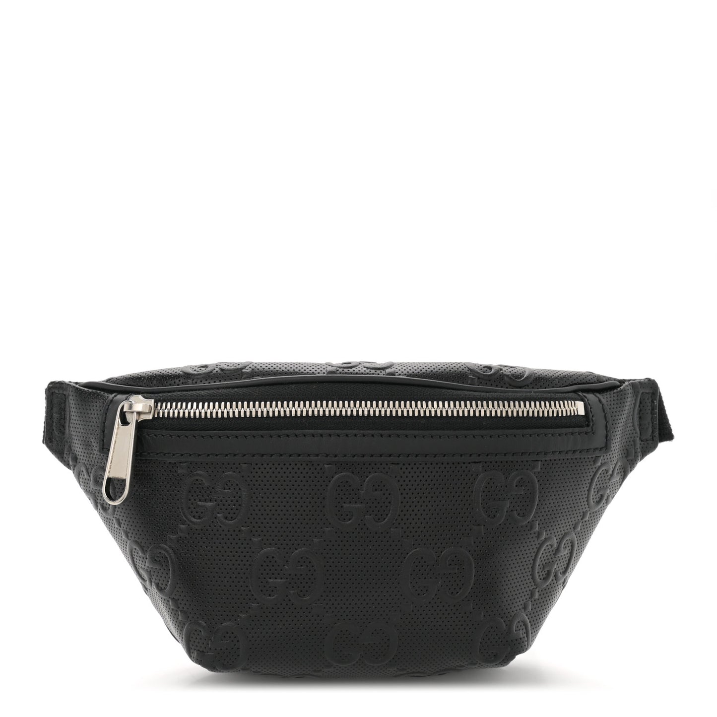 Calfskin GG Tennis Embossed Belt Bag Black