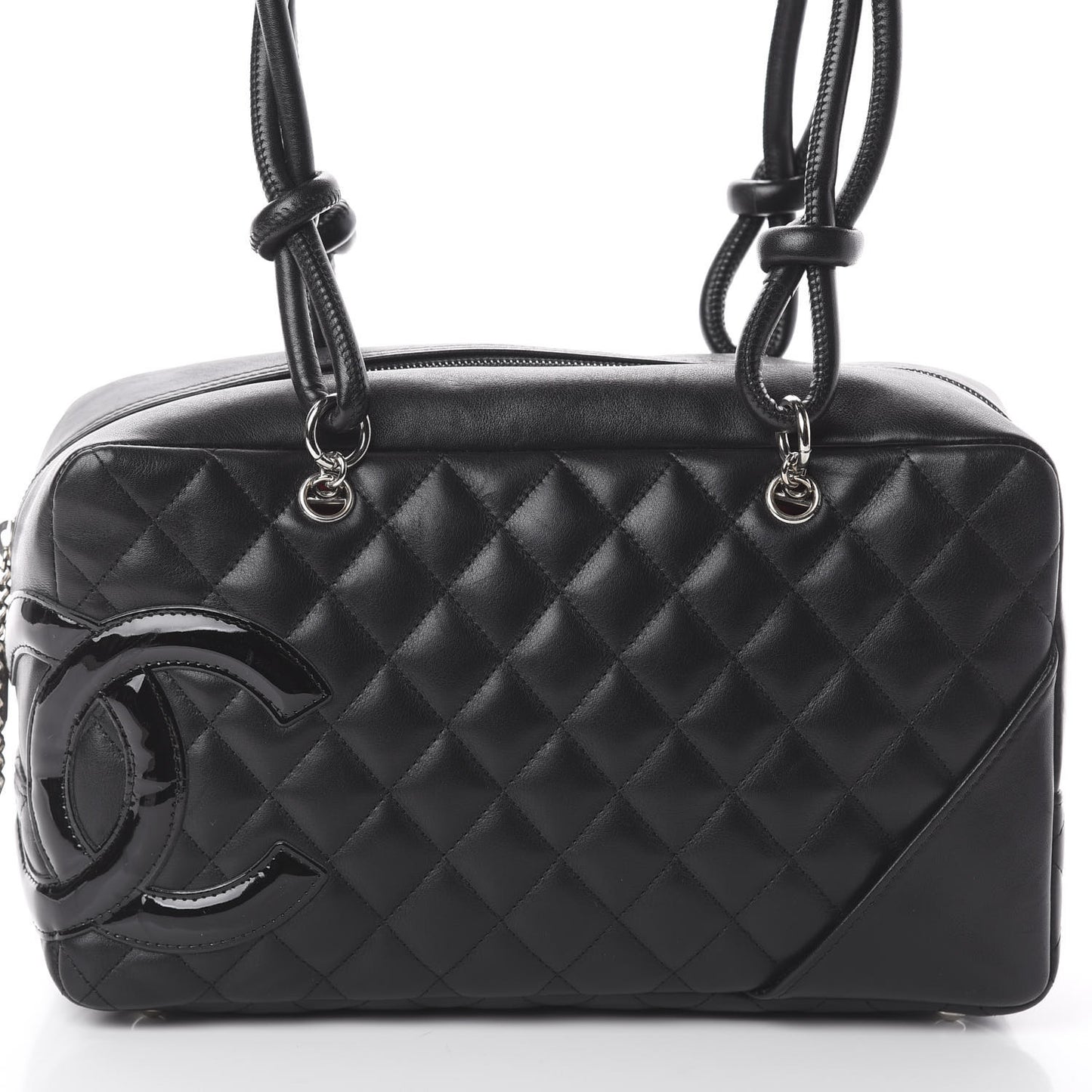 Calfskin Quilted Large Cambon Bowler Black