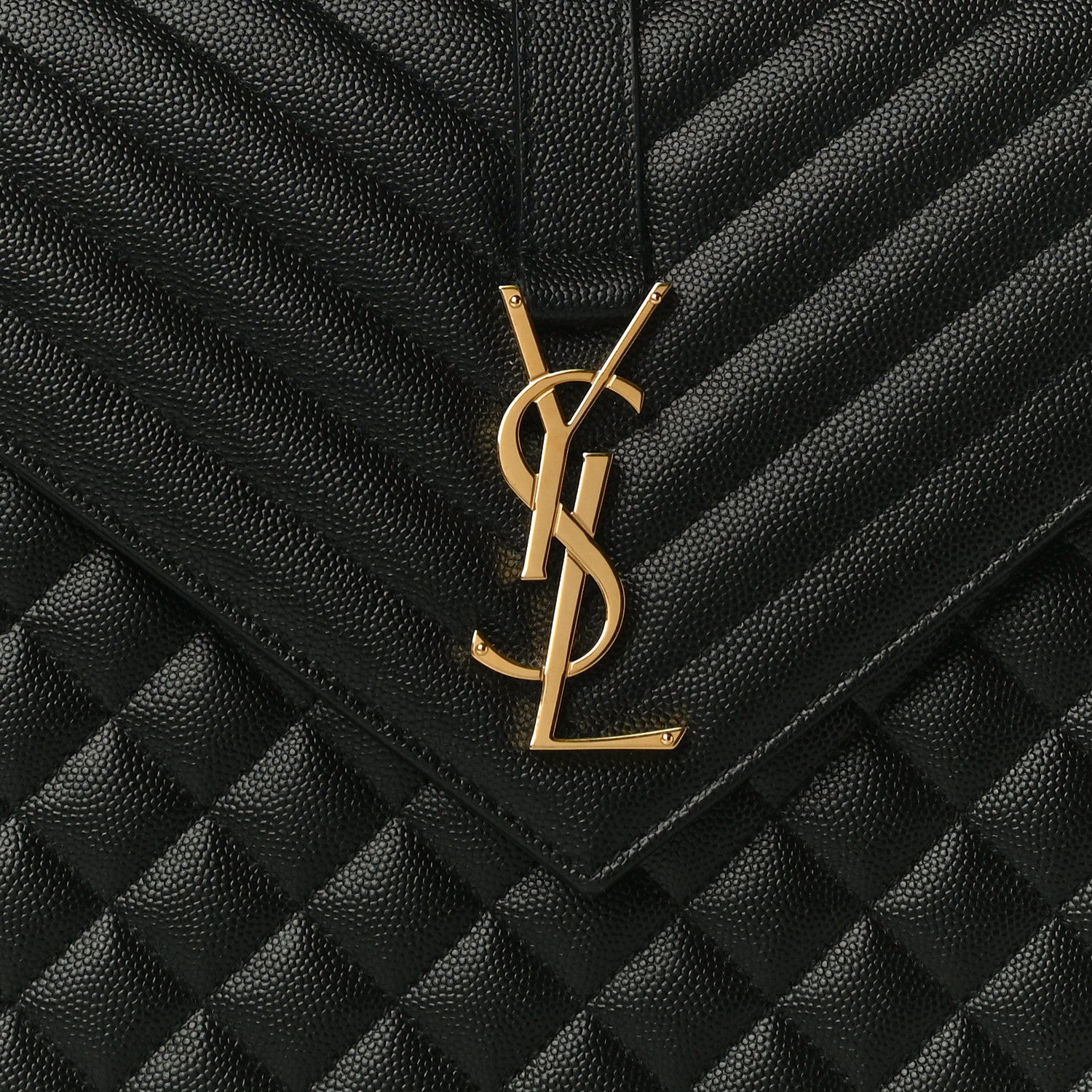 Saint Laurent Grain De Poudre Textured Mixed Matelasse Large Triquilt Monogram Satchel Black 8 of 10