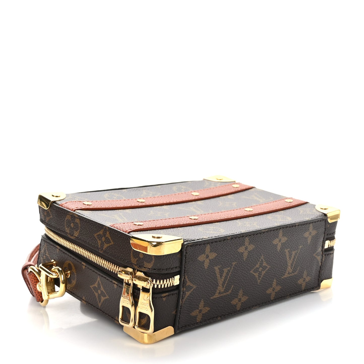 X NBA Grained Calfskin Monogram Handle Trunk Brown