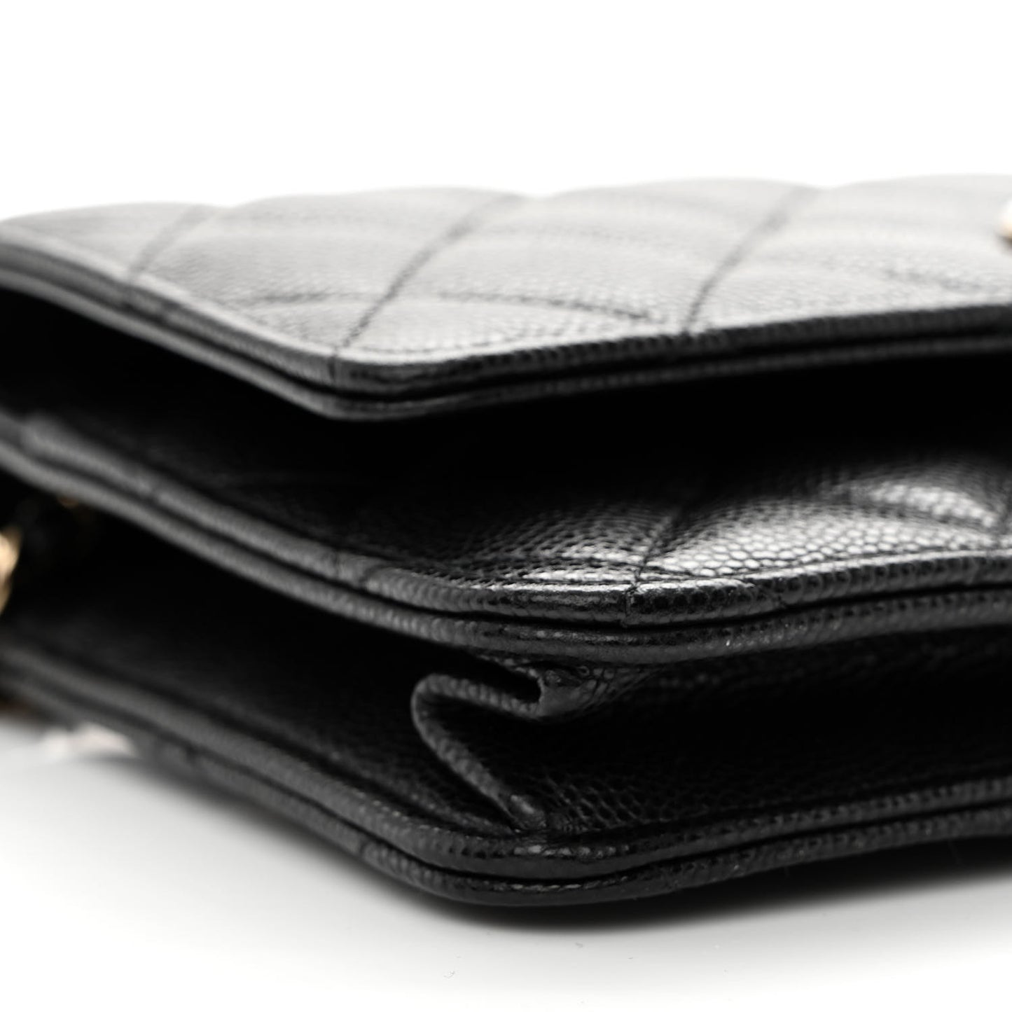 Caviar Quilted Coco Candy Wallet On Chain WOC Black