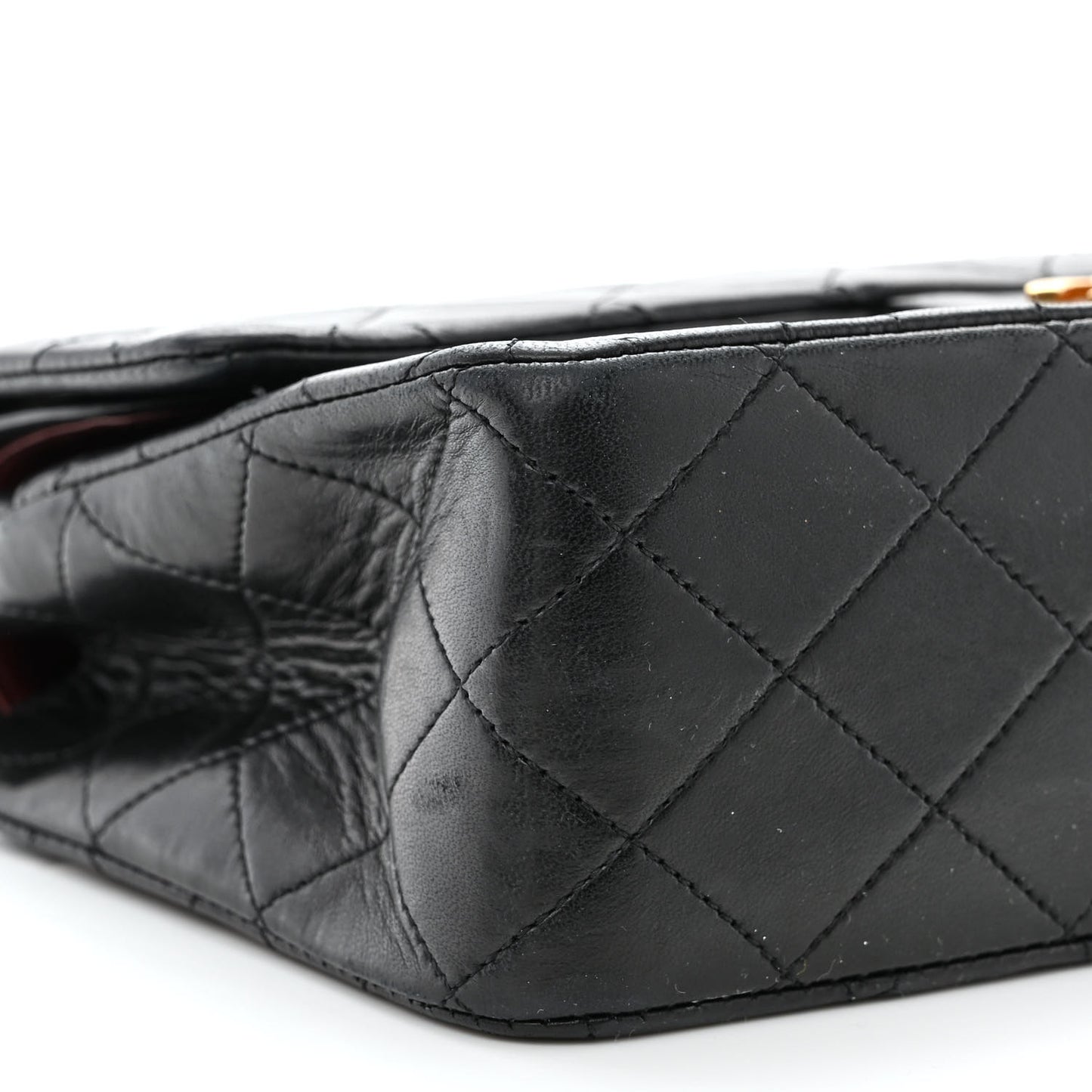 Lambskin Quilted Medium Double Flap Black