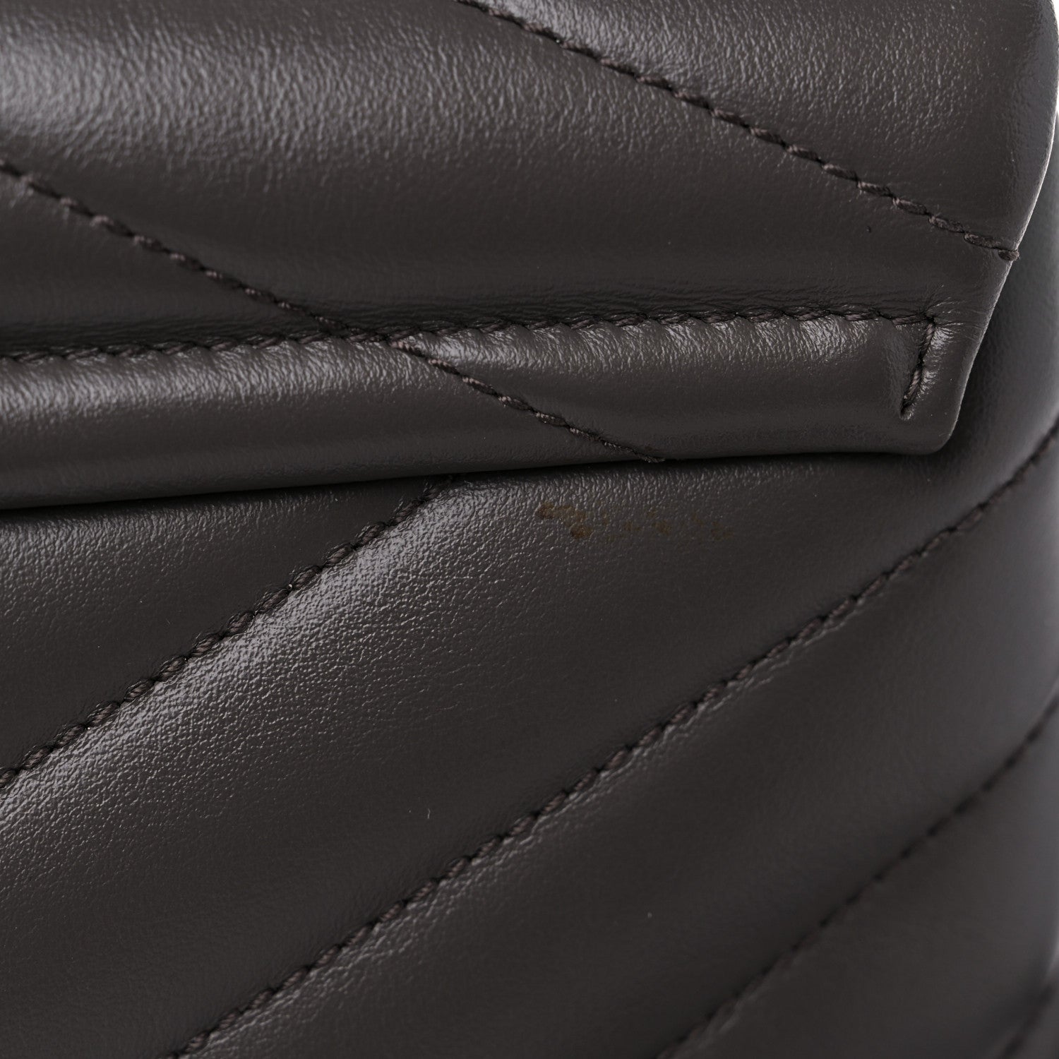 Saint Laurent Calfskin Y Quilted Monogram Toy Loulou Crossbody Bag Faggio 11 of 11