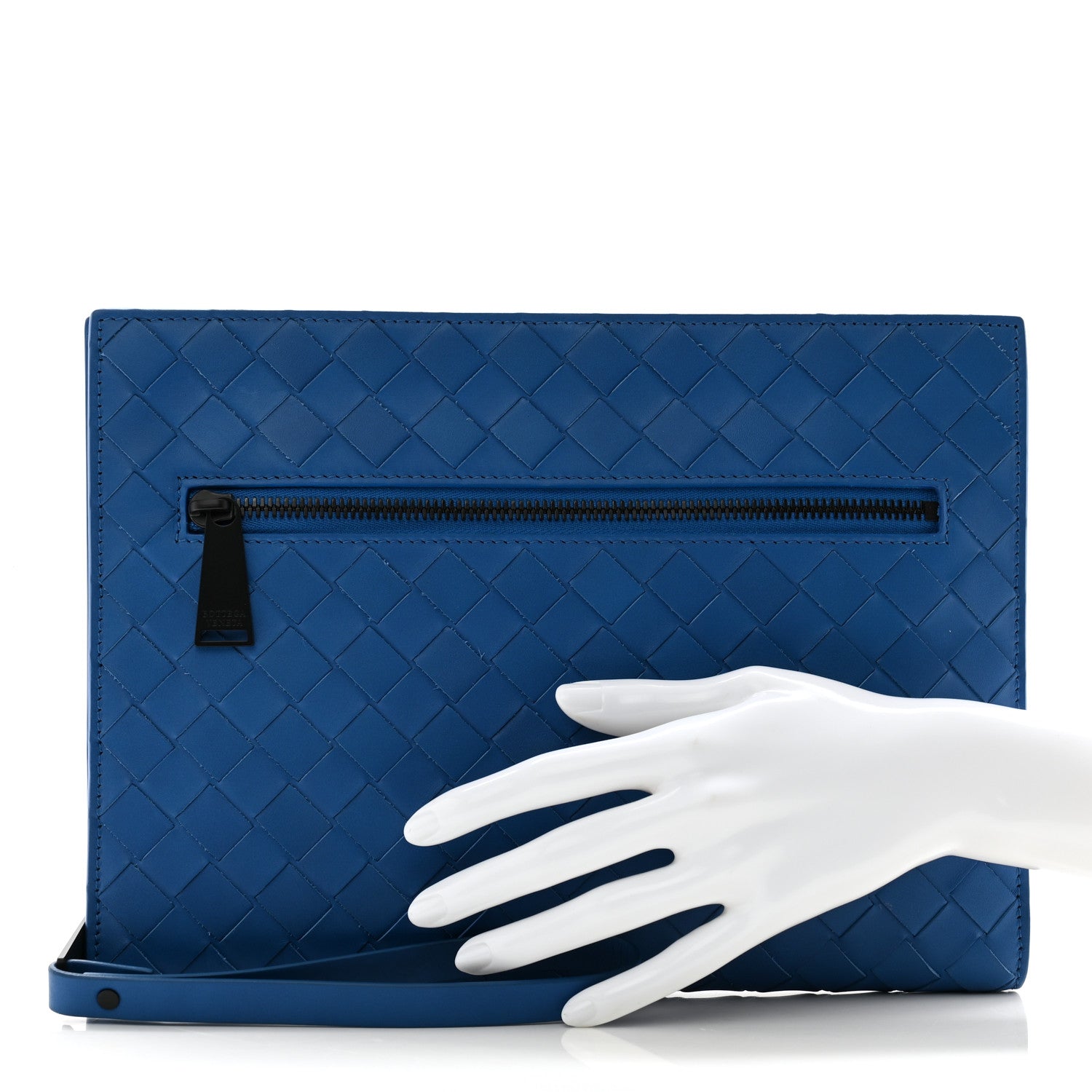 Bottega Veneta Nappa Intrecciato Wristlet Zip Wallet Bluette 2 of 8