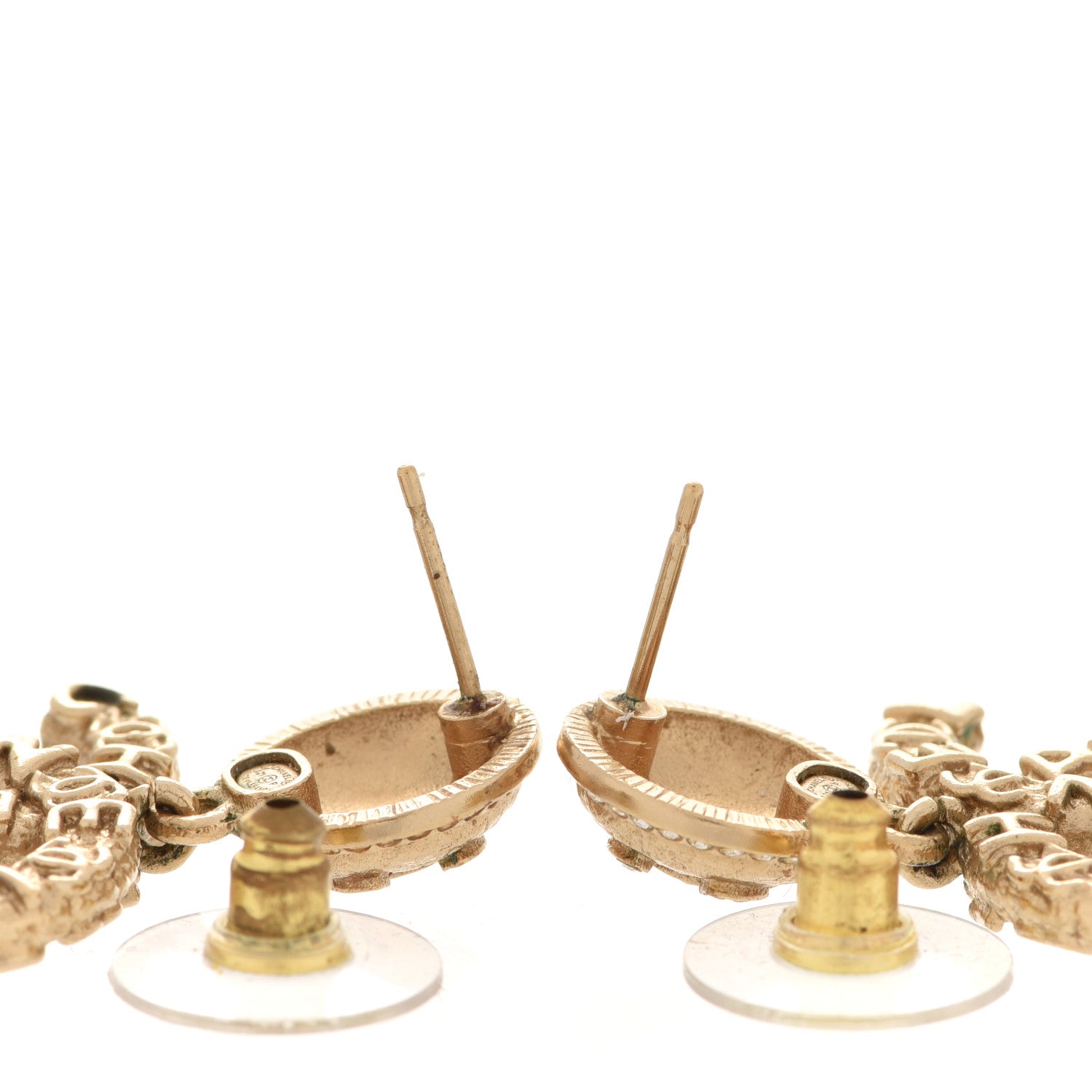 Chanel Crystal CC Drop Logo Earrings Gold 3 of 6