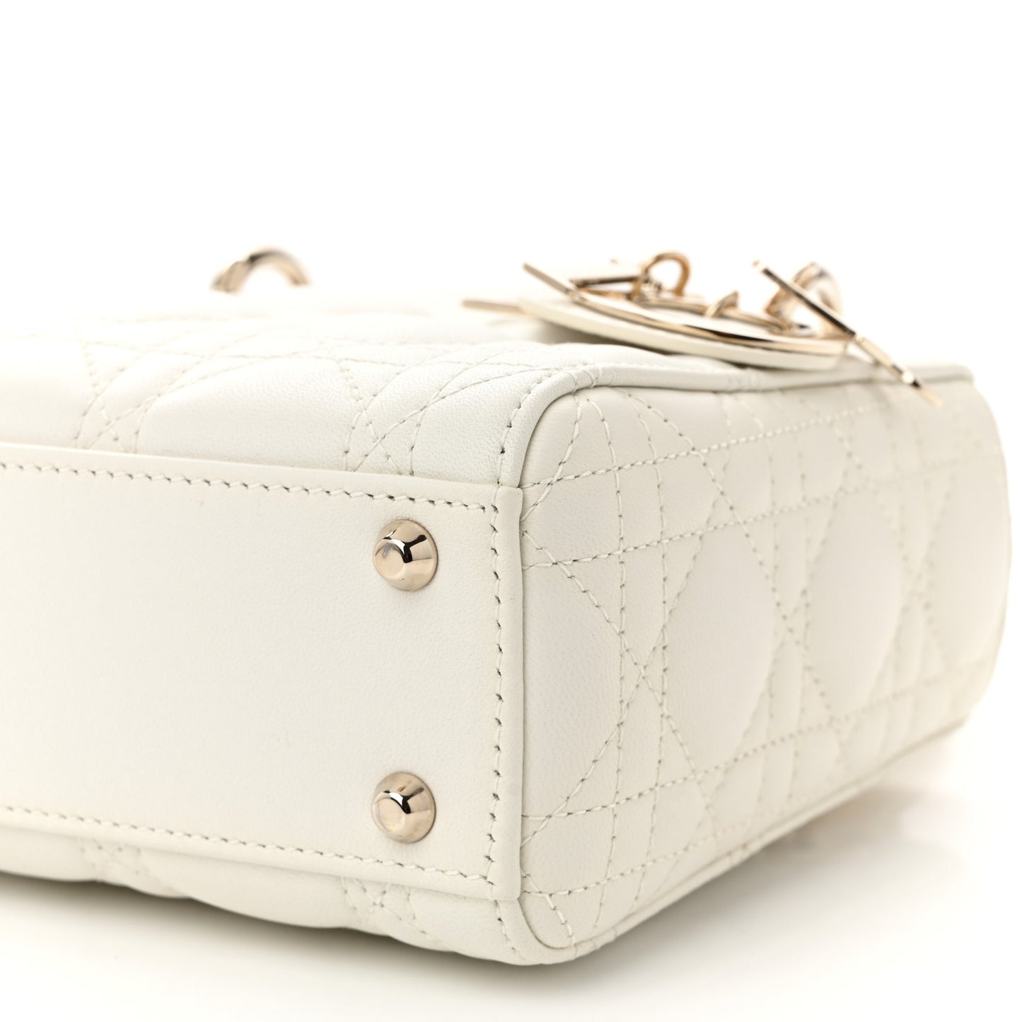 Lambskin Cannage Mini Lady Dior White